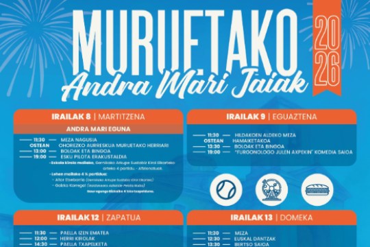 Muruetako Andra Mari Jaiak 2026: egitaraua