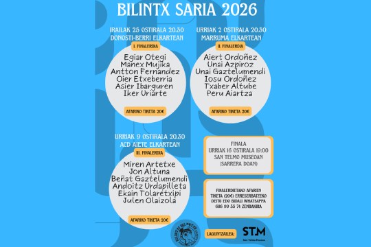 Bilintx Saria 2026 - Donostiako Bertsolari Sariketa: Finala
