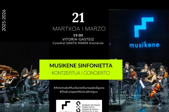 Musikene Sinfonietta (Arabako Antzinako Musika Astea 2026: Antzinako Musikaren Europako Eguna)