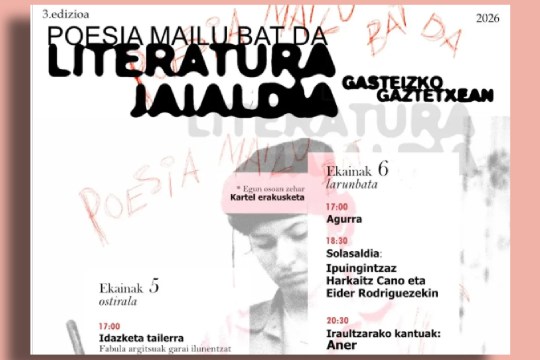 Poesia Mailu Bat Da 2026: Solasaldia: Harkaitz Cano eta Eider Rodriguez