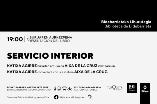 Katixa Agirreren "Servicio Interior" liburuaren aurkezpena