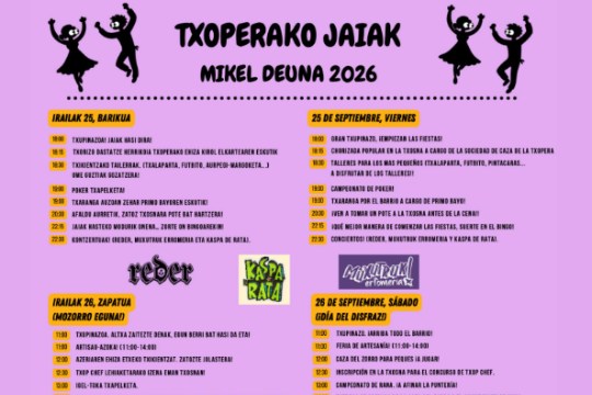 Txoperako Jaiak 2026 Leioan: egitaraua