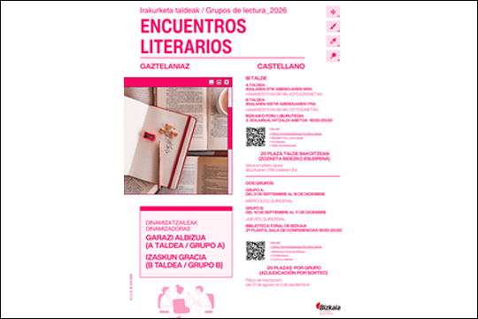 Gaztelaniazko literatur topaketak 2026 (Bizkaiko Foru Liburutegia): "Carreteras secundarias"