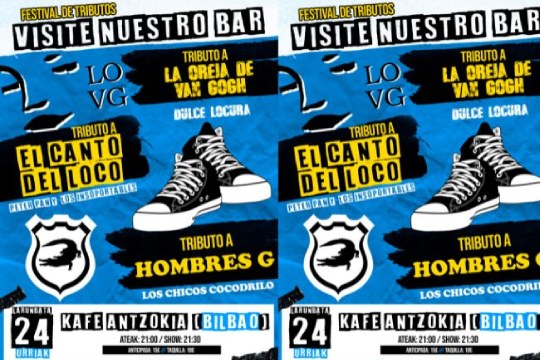 "Festival de Tributos: Visite Nuestro Bar": DULCE LOCURA + PETER PAN Y LOS INSOPORTABLES + LOS CHICOS COCODRILO