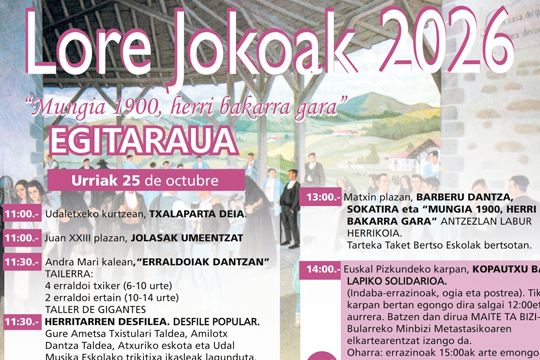 Lore Jokoak 2026 Mungian: egitaraua