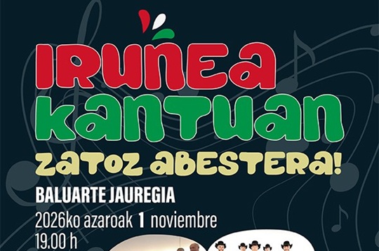 Iru&ntilde;ea Kantuan 2026 (Paz de Ziganda + Anne Lukin + Puro Relajo + Menditarrak + Jaione Olazabal + Juanpa Agirre + Uxue Ibarra + Itsaso Treku)