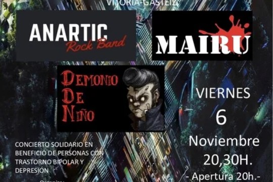 Festival Solidario 2026: Anartic Rock Band + Mairu + Demonio de Ni&ntilde;o