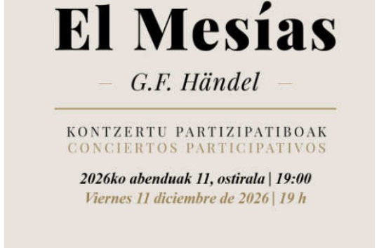 Bilbao Orkestra Sinfonikoa (BOS) + Bilbaoko Koral Elkartea: "El Mes&iacute;as de G.F. H&auml;ndel" (Kontzertu parte-hartzaileak)