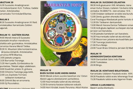 Programa Fiestas El Suceso 2025 en Carranza
