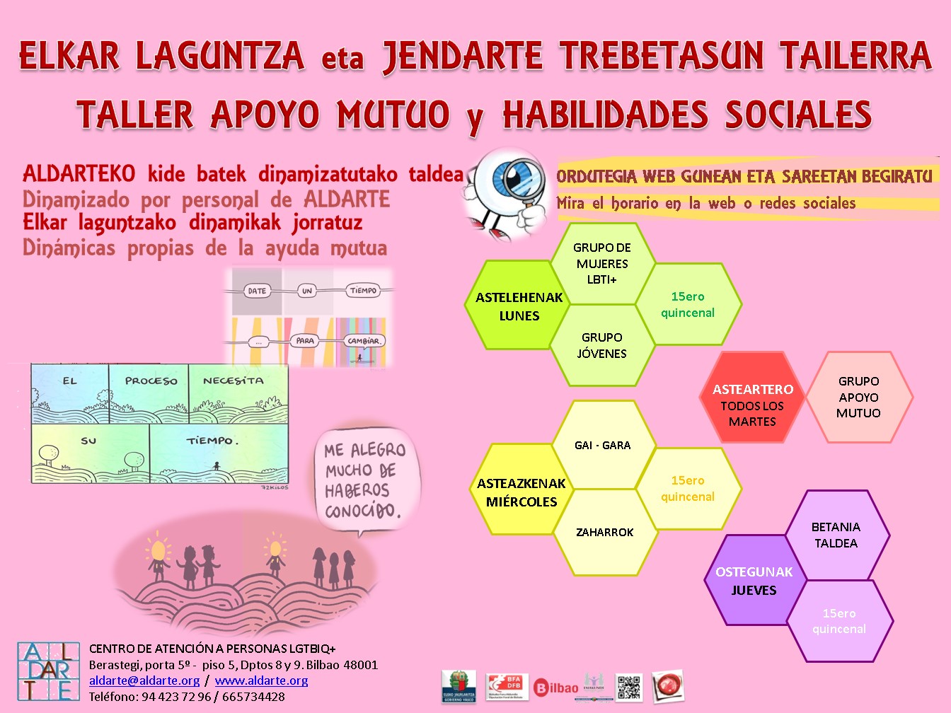 GRUPOS DE APOYO MUTUO y SOCIALIZACI&Oacute;N PARA PERSONAS LGTBIQ+ de ALDARTE