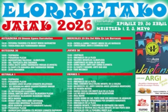 Programa Fiestas de Elorrieta 2026 (Bilbao)