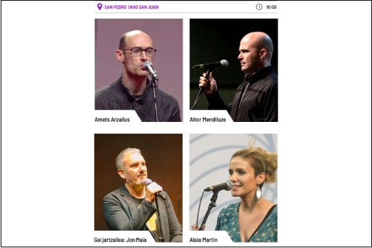 Pasaia Itsas Festibala 2026: Bertso saioa: San Juanetik lehorrera: Amets Arzallus, Alaia Martin, Aitor Mendiluz