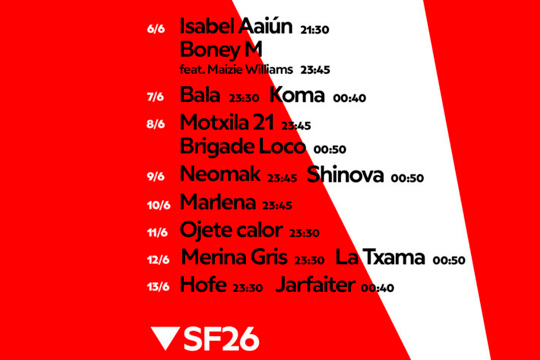 San Ferm&iacute;n 2026: programa de conciertos