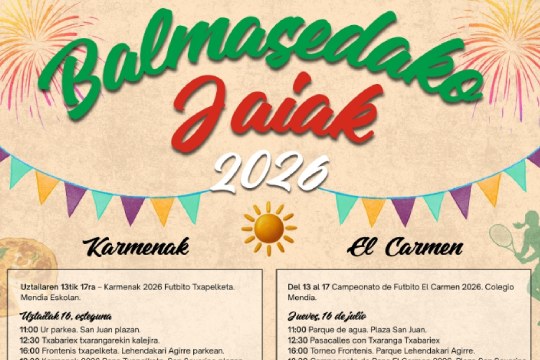 Programa Fiestas de El Carmen 2026 en Balmaseda