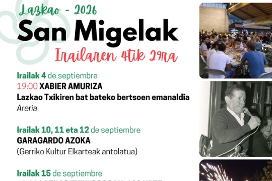 Programa Fiestas de San Miguel 2026 (Lazkao)