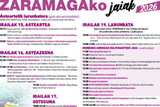 Programa Fiestas de Zaramaga 2026