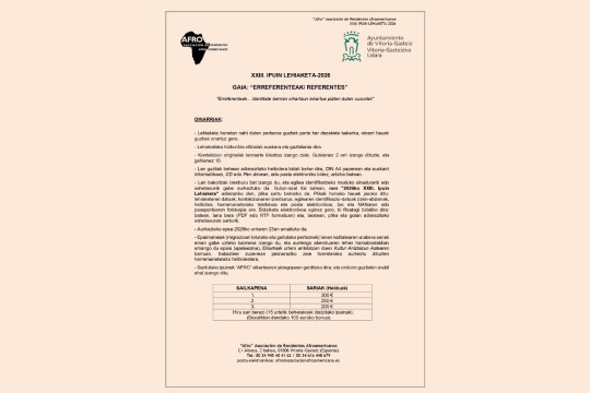 XXIII CONCURSO DE RELATOS &ndash; 2026 LEMA: &ldquo;REFERENTES / ERREFERENTEAK&rdquo;