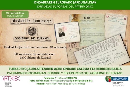 "Patrimonio documental perdido y recuperado del Gobierno de Euzkadi" (en euskera)