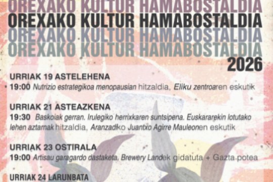 Programa Quincena Cultura 2026 de Orexa