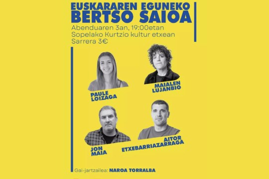 Bertso saioa: Maialen Lujanbio, Aitor Etxebarriazarraga, Jon Maia, Paule Loizaga